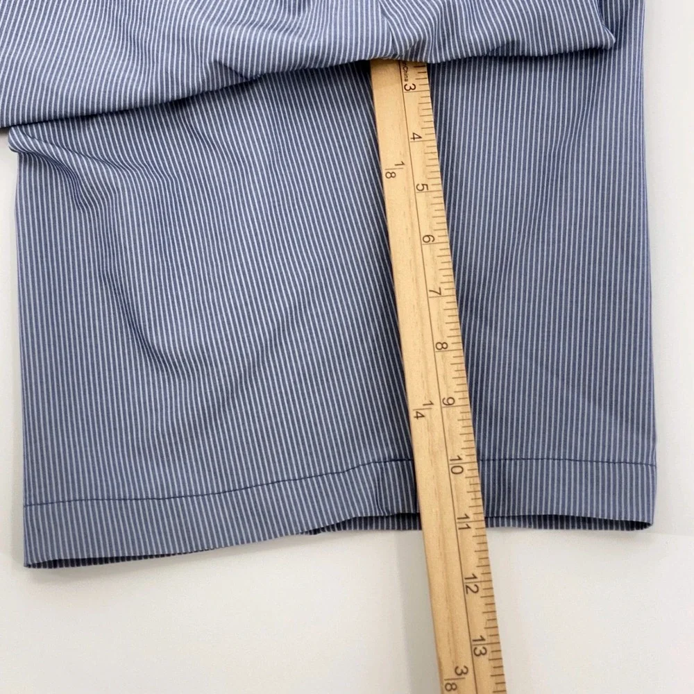 Travis Mathew Golf Shorts Mens 32 Blue Pinstripe Shorts Performance Stretch